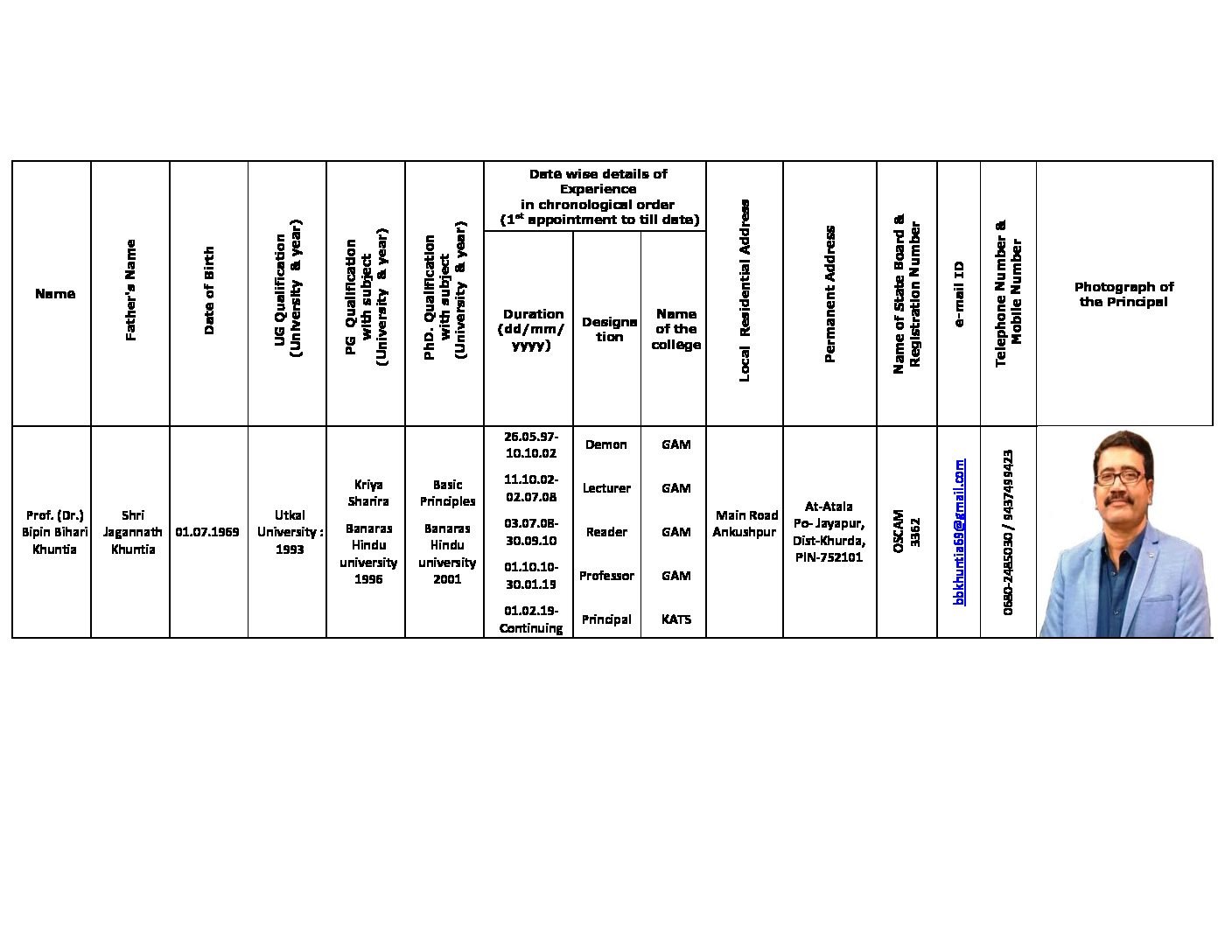 College events and academic activities